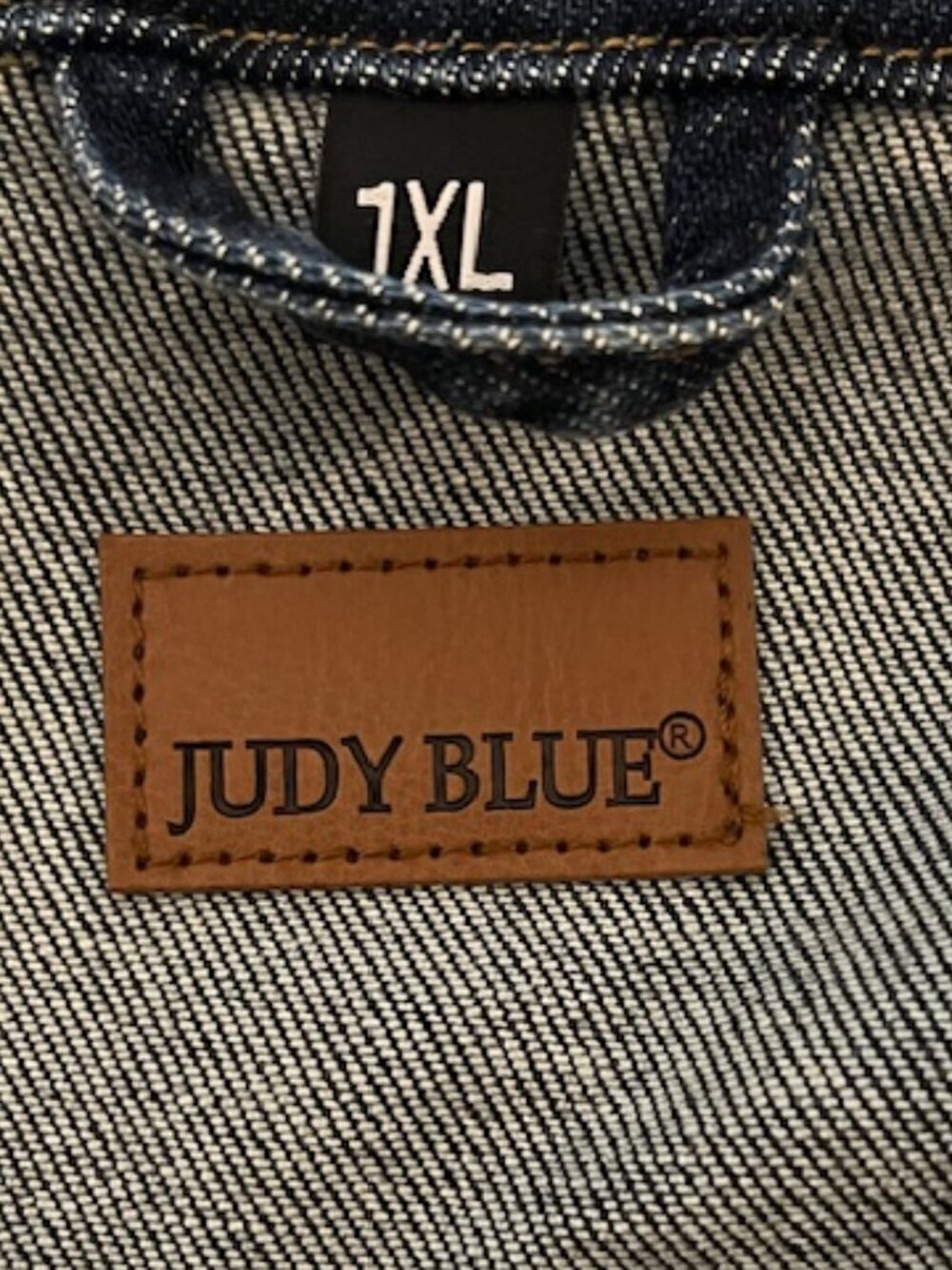 Judy Blue Tied Together Denim Utility Jacket 1XL Belted Stretch Jean Jacket NWOT - Picture 4 of 5
